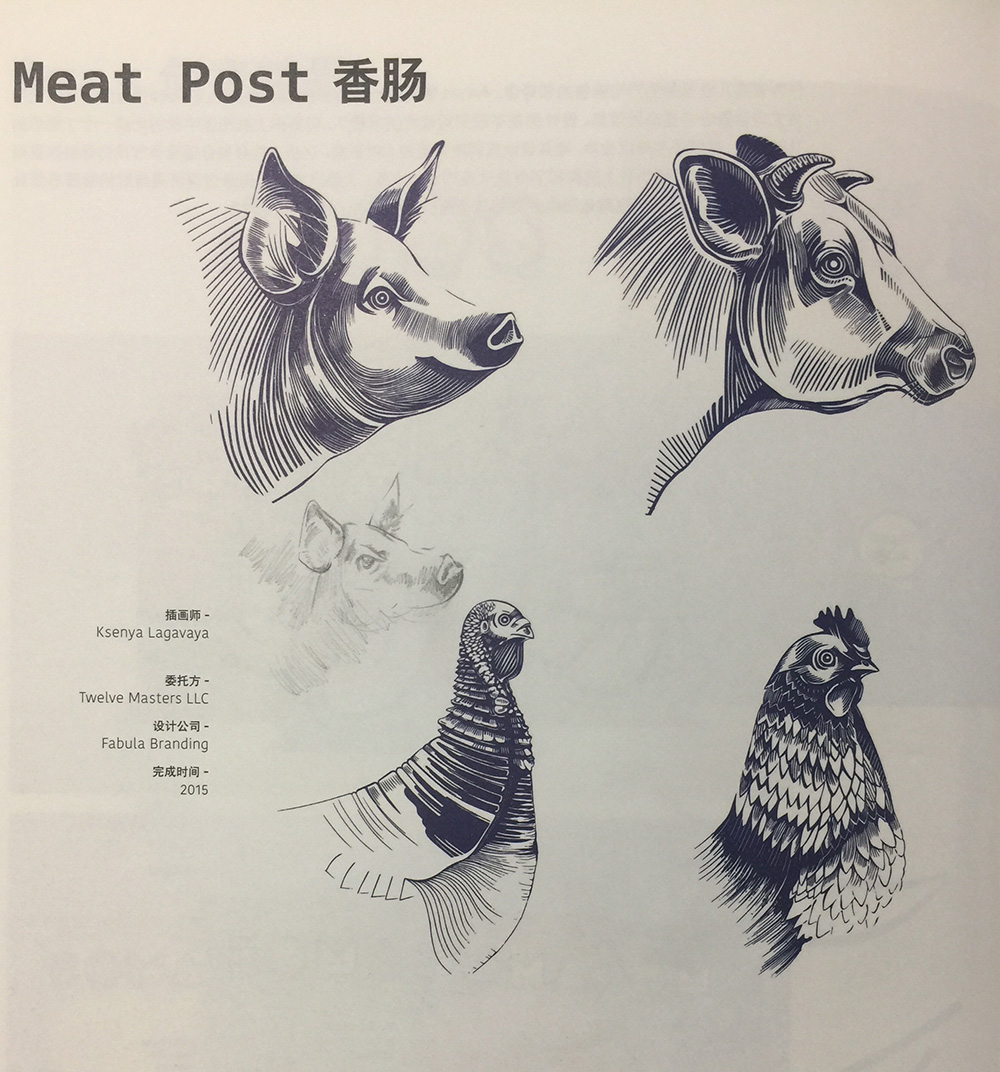 香腸包裝設計有豬肉、小牛肉、雞肉和火雞肉